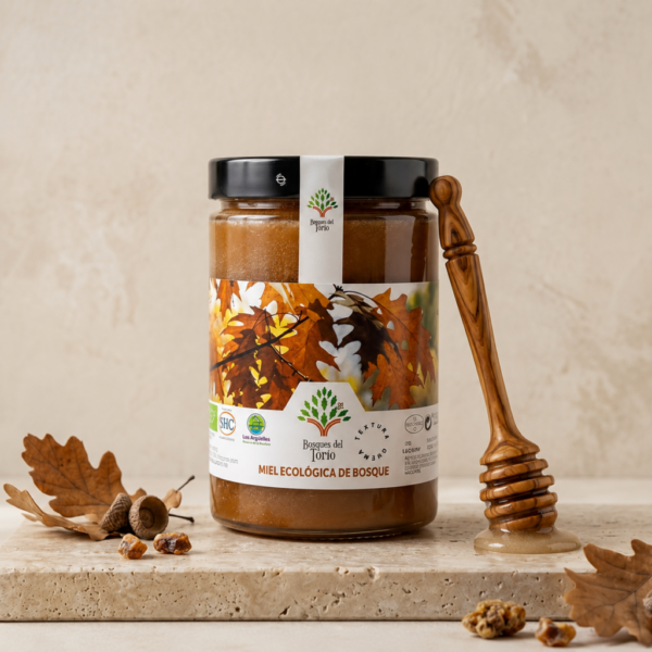 Miel cristalizada ecológica de Bosque con textura crema 800 gr.