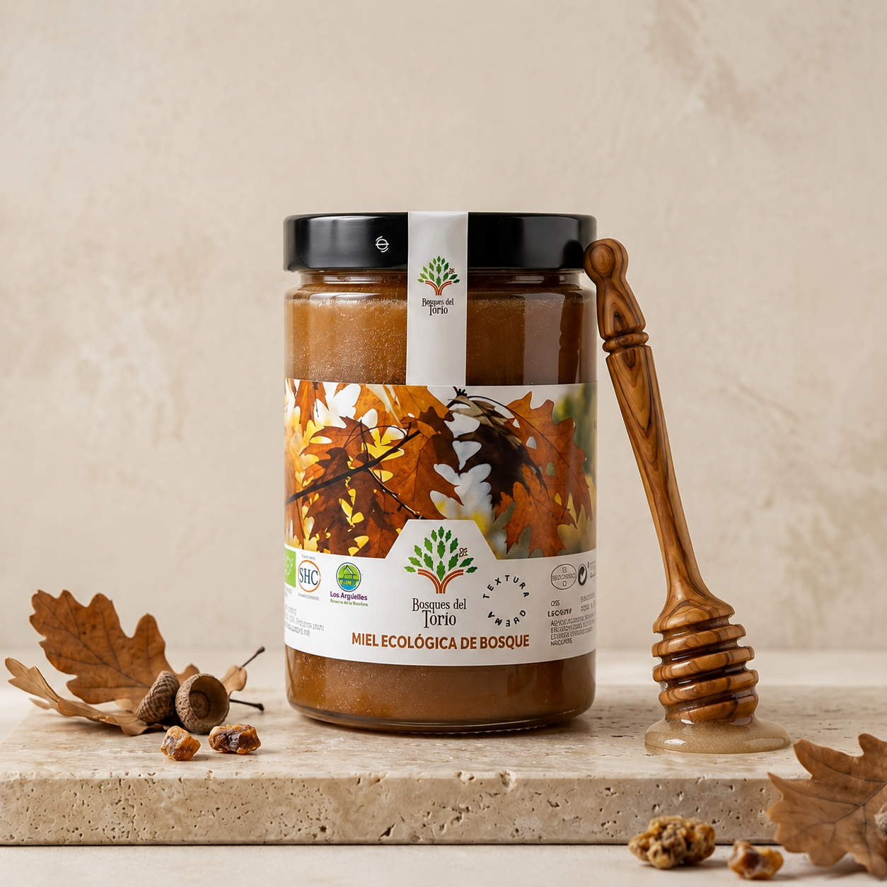 Miel cristalizada ecológica de Bosque con textura crema 800 gr.
